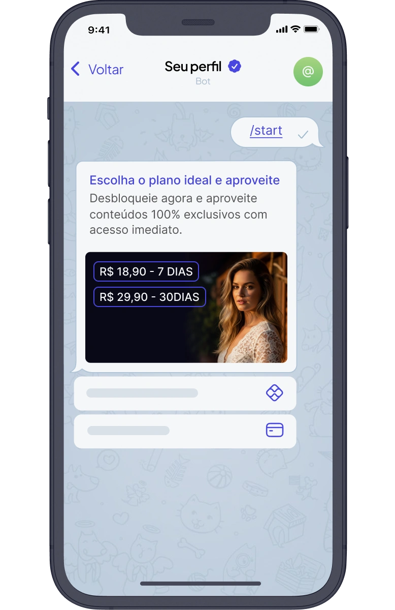 Ilustração do bot no Telegram